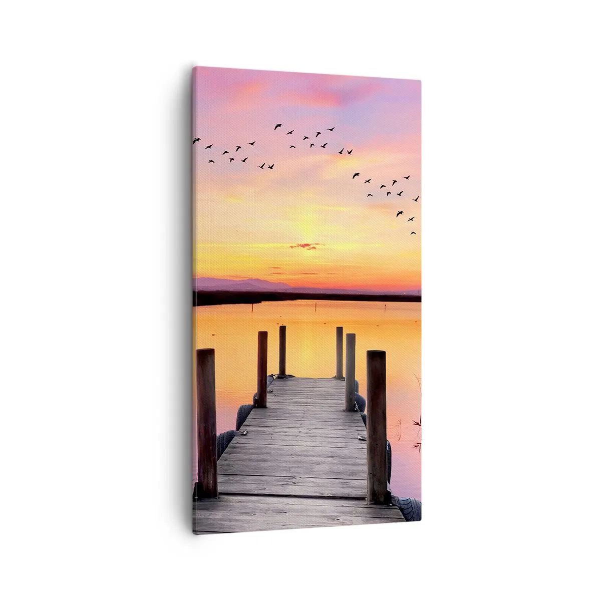 Obraz na płótnie - Fiołkowy cichy świt - 55x100 cm