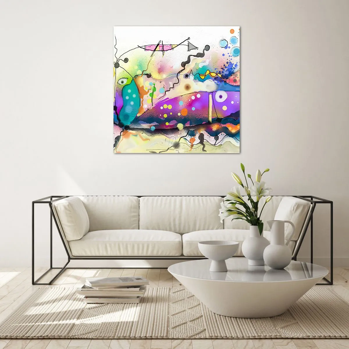 Obraz na szkle - Brak słów! - 60x60 cm