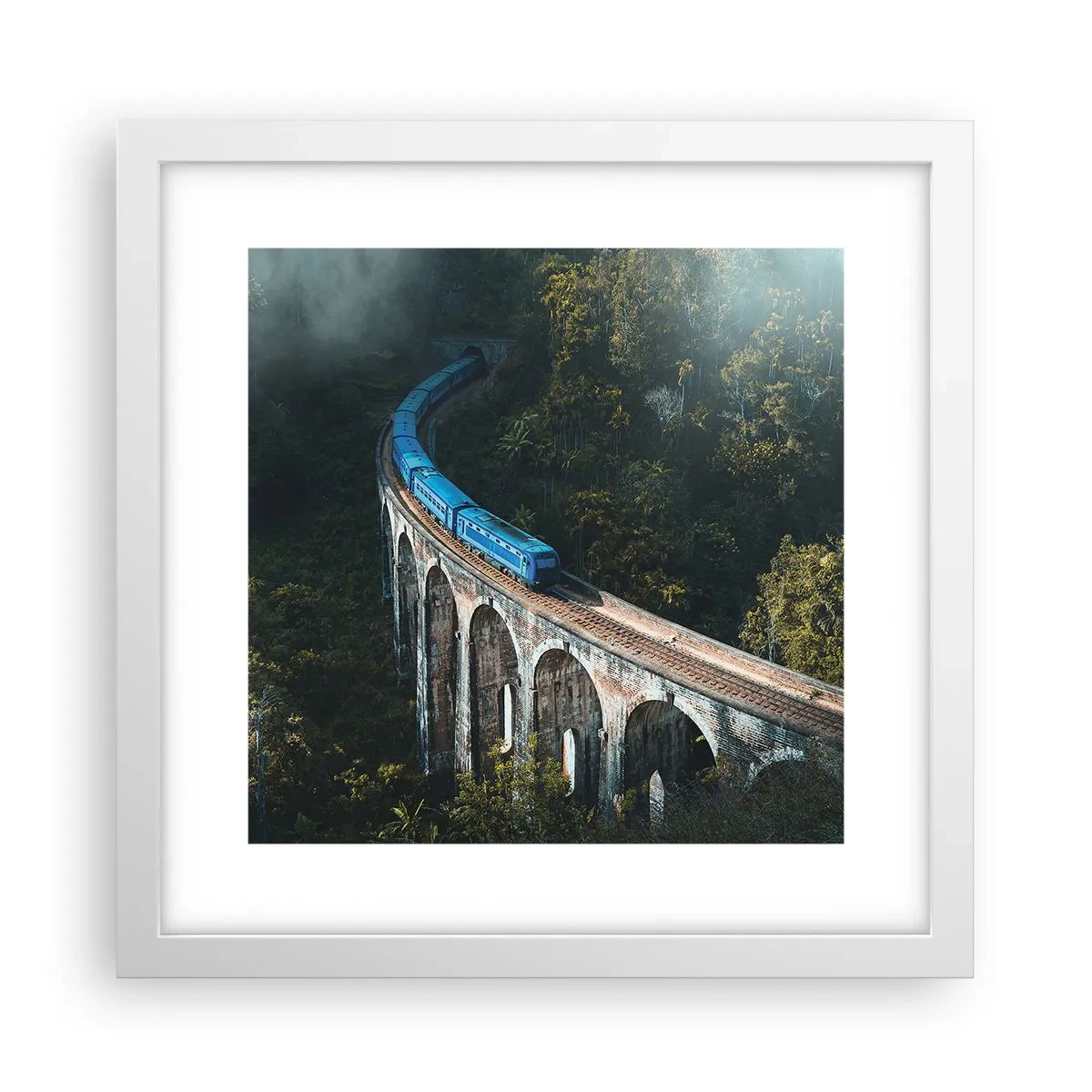 Plakat w białej ramie - Pociąg do natury - 30x30 cm