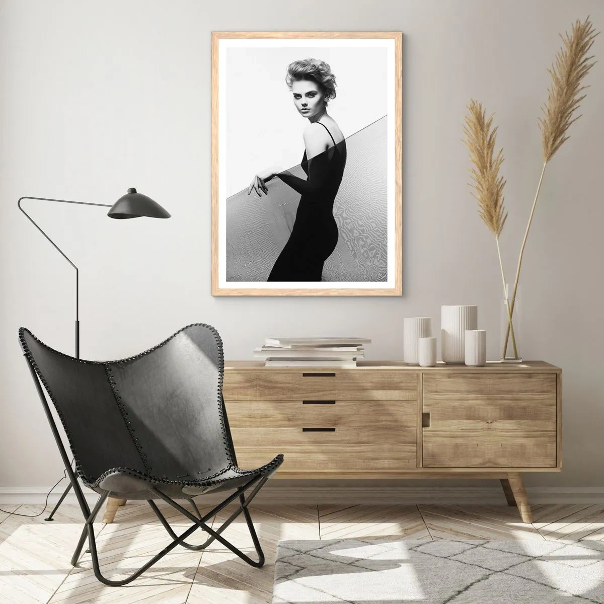 Plakat w ramie jasny dąb - Magnetyczne spojrzenie - 50x70 cm