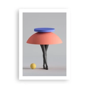 Plakat - Surrealistyczna postać z geometrycznymi kształtami - 50x70cm - Kompozycja surrealistyczna - Nowoczesna dekoracja ścienna do salonu, kuchni i sypialni ARTTOR