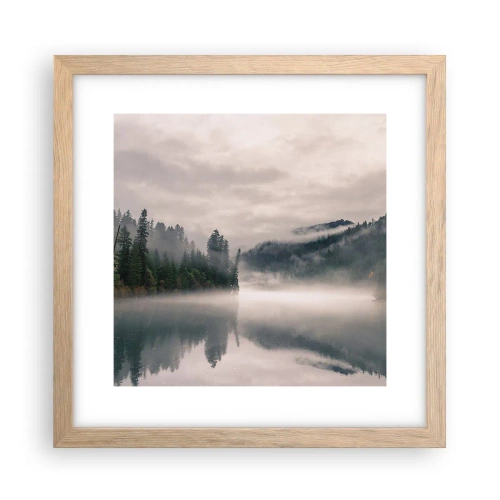 Plakat w ramie jasny dąb - W zadumie, we mgle - 30x30 cm