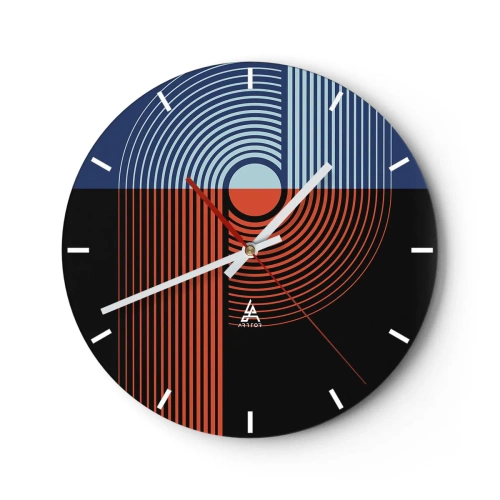 Zegar ścienny - W geometrycznym uścisku - 40x40 cm