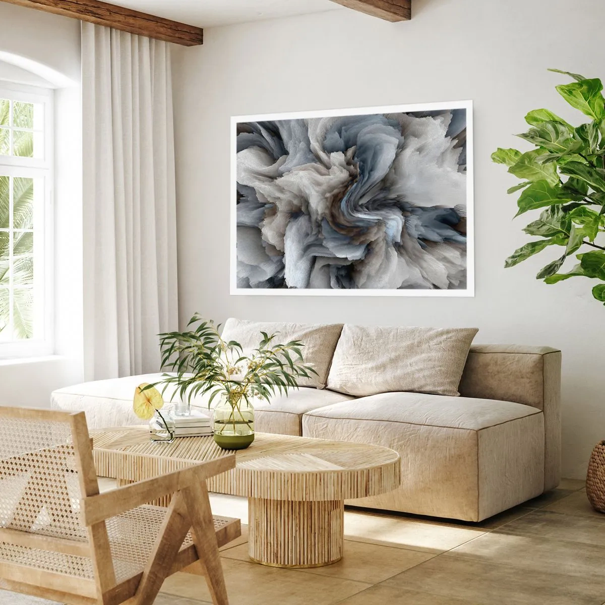 Plakat - Kamień i kwiat - 91x61 cm