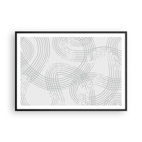 Plakat w czarnej ramie - Subtelny wzór z przeplatającymi się liniami w jasnych odcieniach - 100x70cm - Nie ma prostej drogi - Nowoczesna dekoracja ścienna do salonu i sypialni ARTTOR
