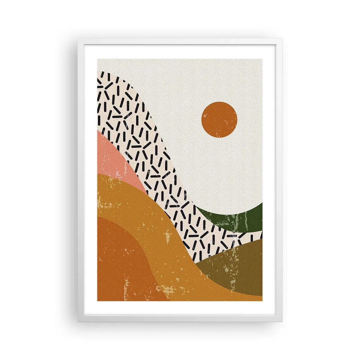 Plakat w białej ramie - Abstrakcja słoneczna - 50x70 cm