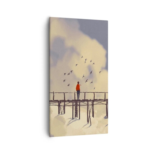 Obraz na płótnie - Niebieska tęsknota - 55x100 cm