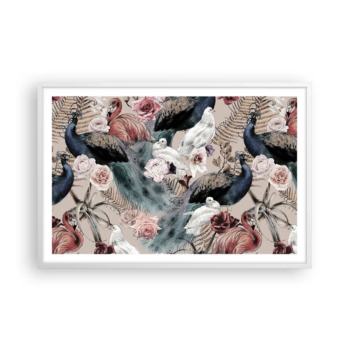 Plakat w białej ramie - W pałacowym ogrodzie - 91x61 cm