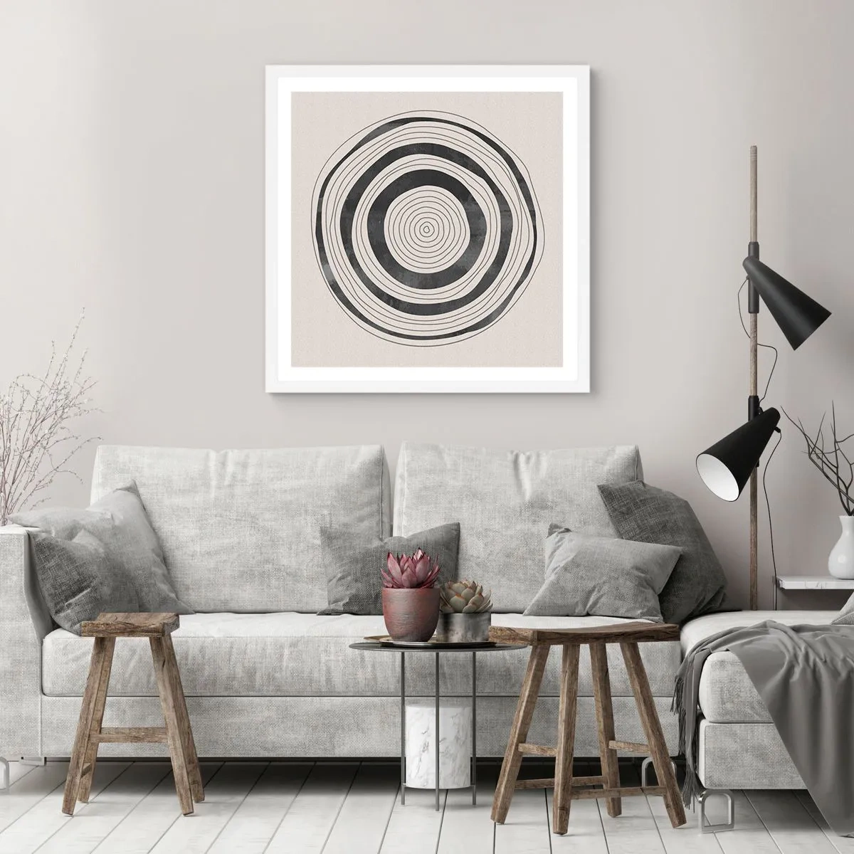 Plakat w białej ramie - Ważne to co pomiędzy - 50x50 cm