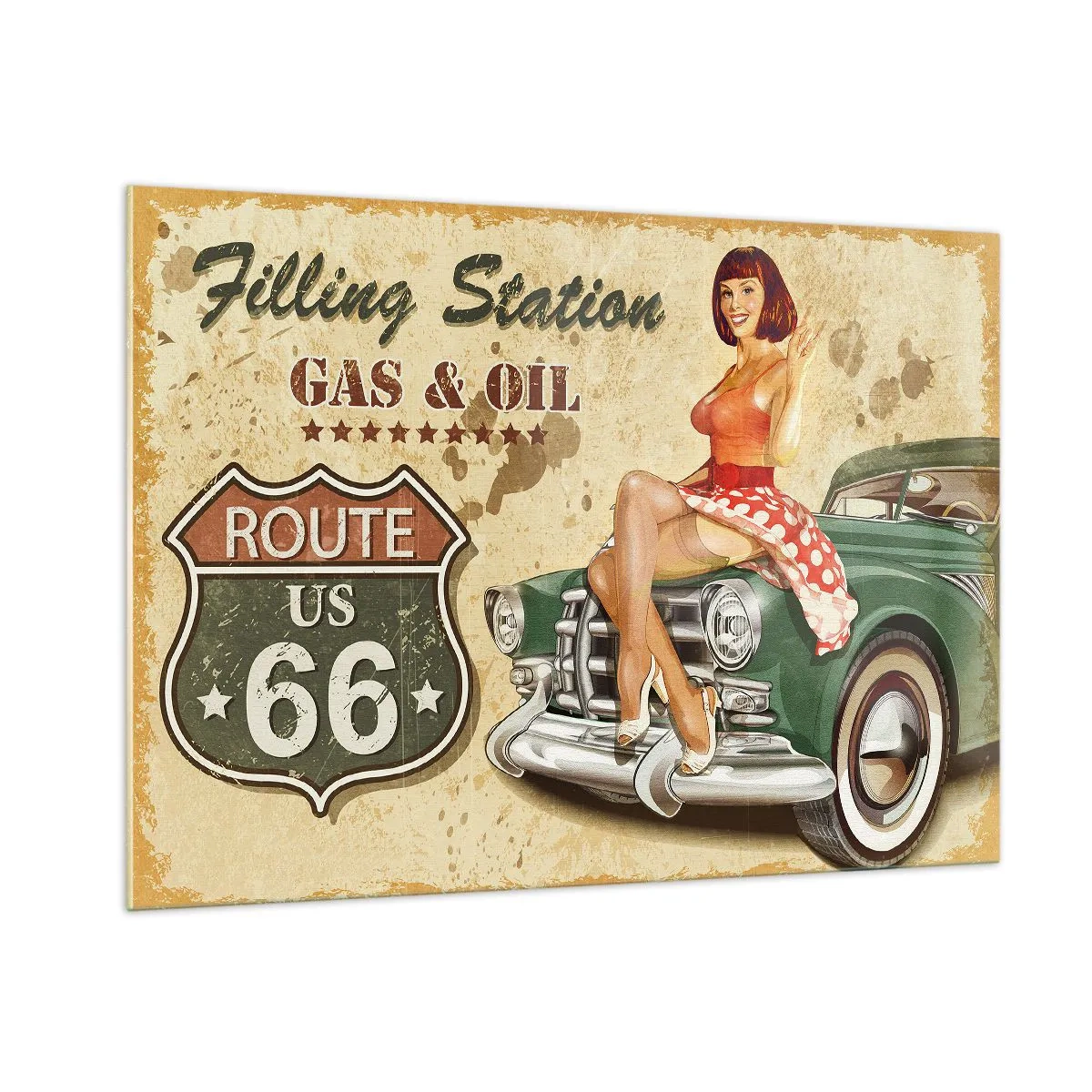 Obraz na szkle - Wspaniałe lata 40. - 100x70cm - Wspaniałe lata 40. - Nowoczesna dekoracja ścienna do salonu, kuchni i sypialni ARTTOR