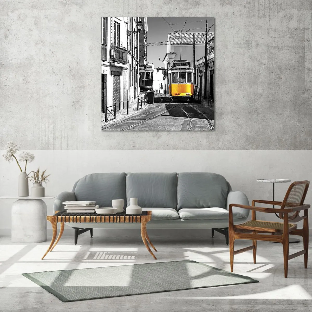 Obraz na szkle - Duch Lizbony - 60x60 cm