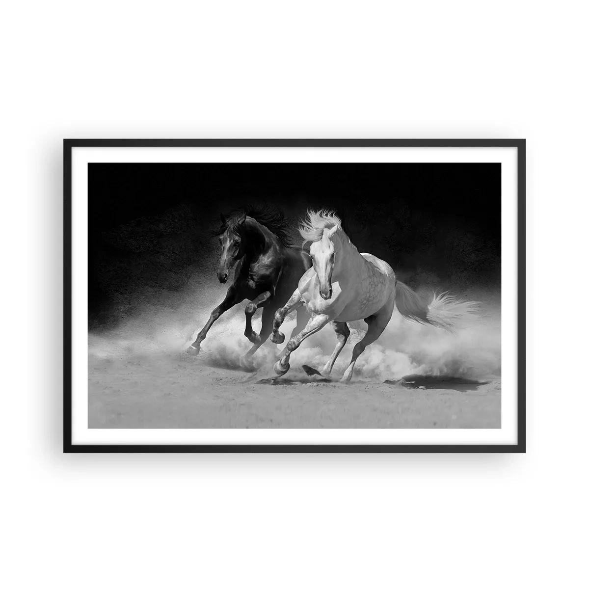 Plakat w czarnej ramie - Galop wolności - 91x61 cm