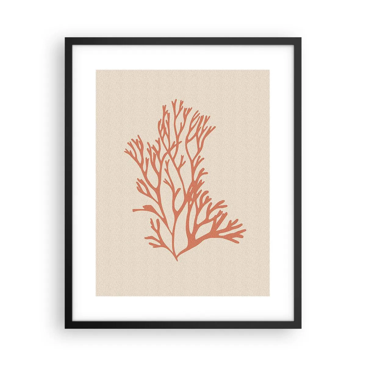Plakat w czarnej ramie - Koralowy filigran - 40x50 cm