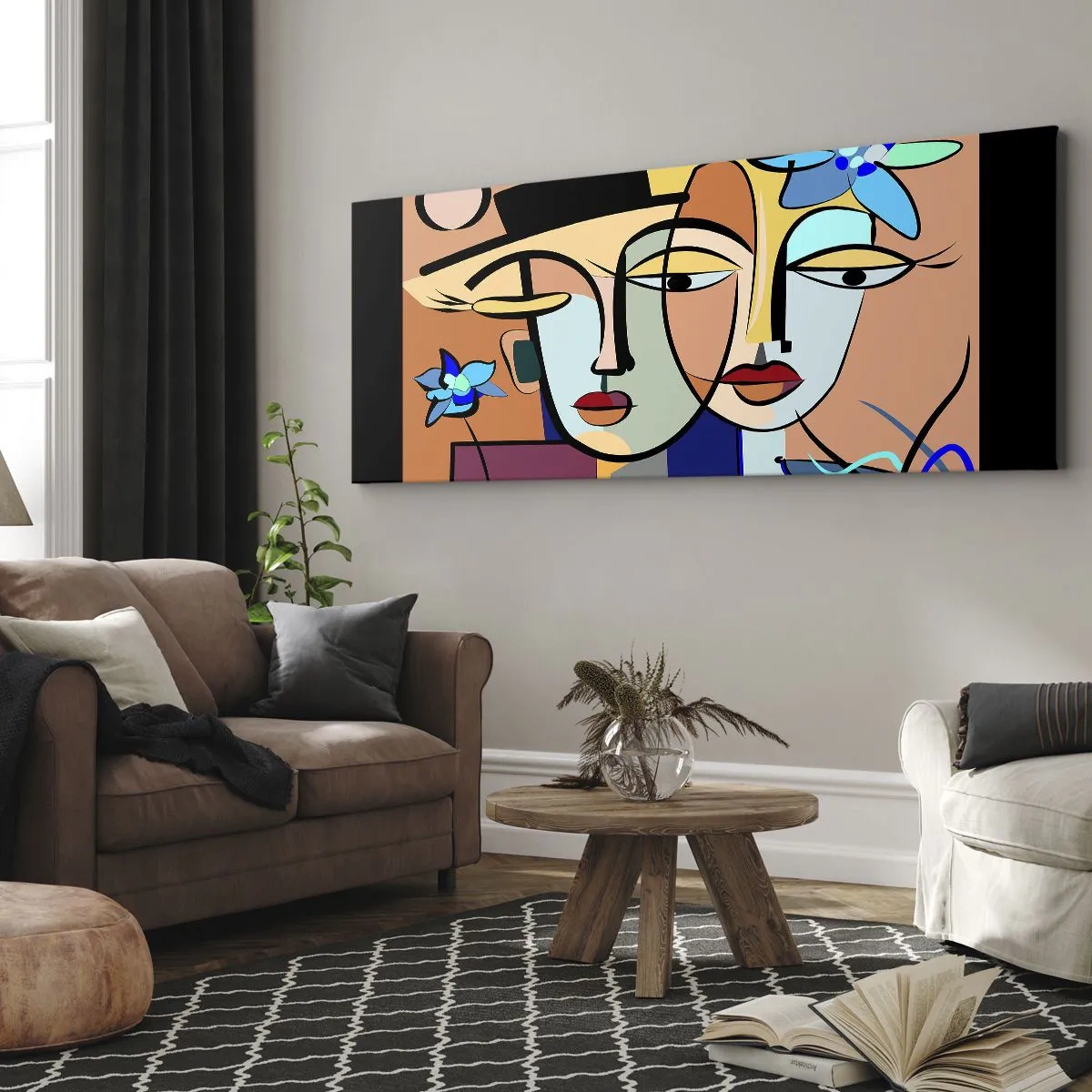 Obraz na płótnie - Picassowskie randez vous - 100x40 cm