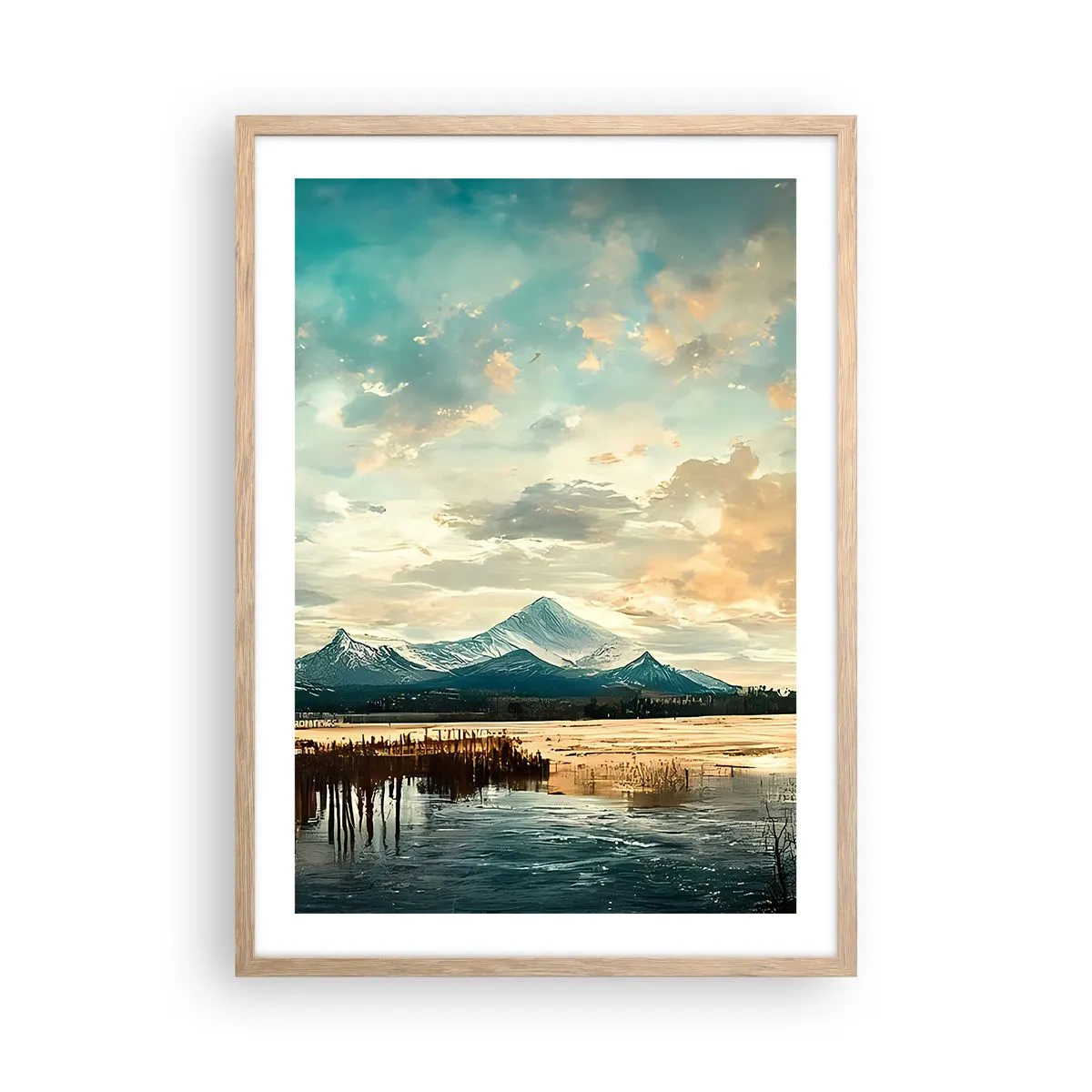 Plakat w ramie jasny dąb - Pod opieką nieba - 50x70 cm