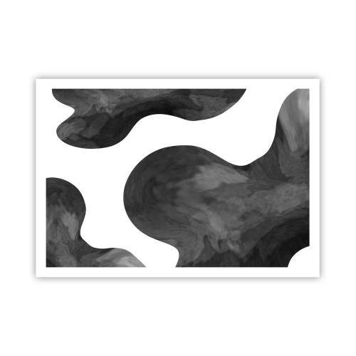 Plakat - Abstrakcyjny wzór w odcieniach szarości i bieli - 100x70cm - Droga Mleczna - Nowoczesna dekoracja ścienna do salonu i sypialni ARTTOR