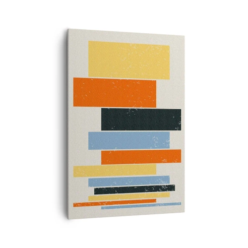 Obraz na płótnie - Kolorowe prostokąty w nowoczesnym układzie - 70x100cm - Zapis muzyki - Nowoczesna dekoracja ścienna do salonu i sypialni ARTTOR