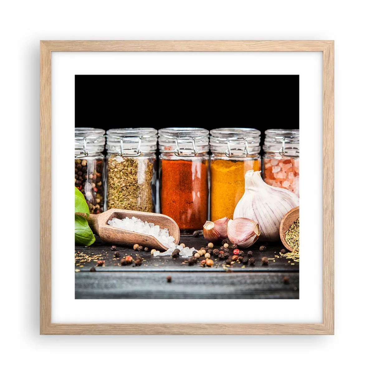 Plakat w ramie jasny dąb - Żeby życie miało smak - 40x40 cm