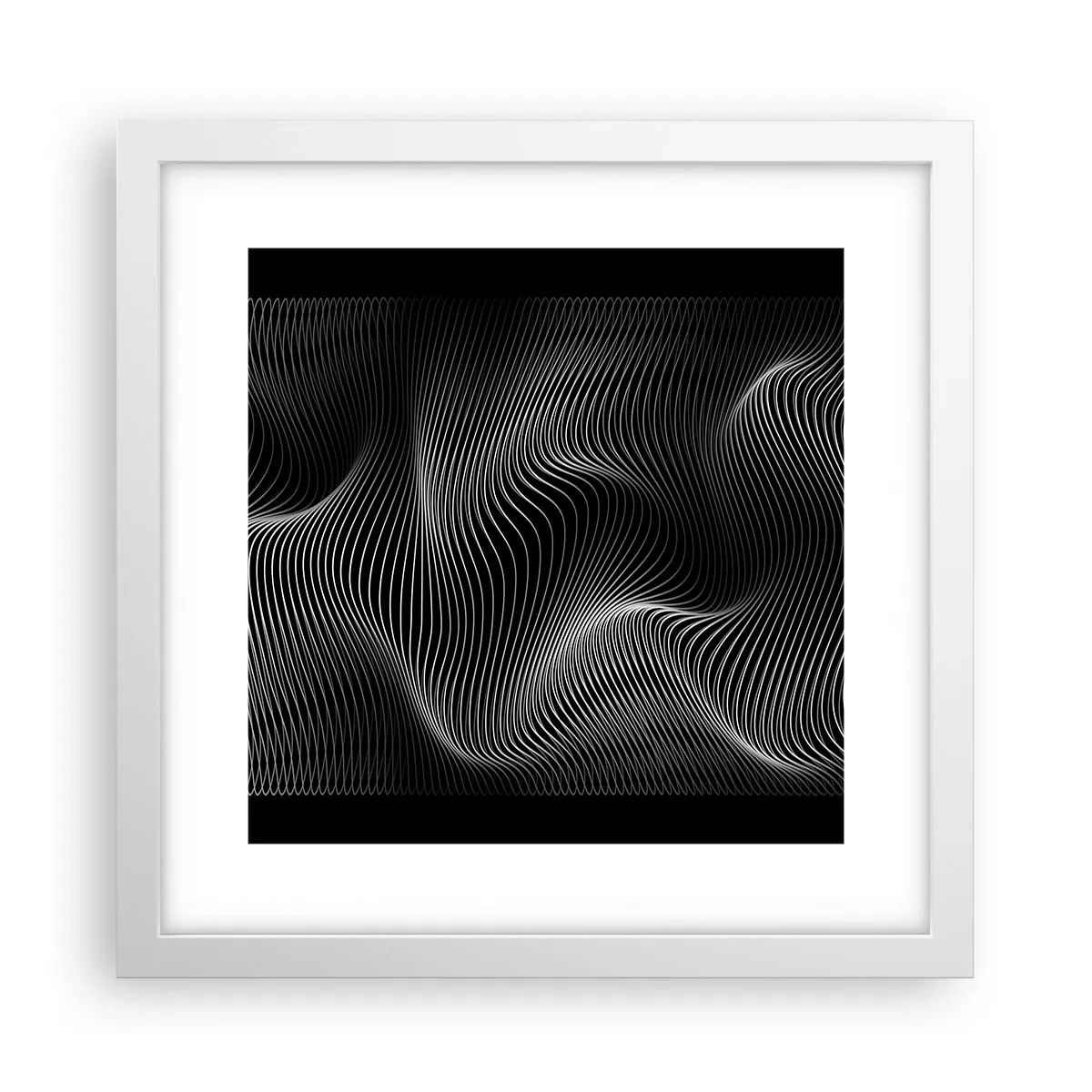 Plakat w białej ramie - Taniec światła w przestrzeni - 30x30 cm