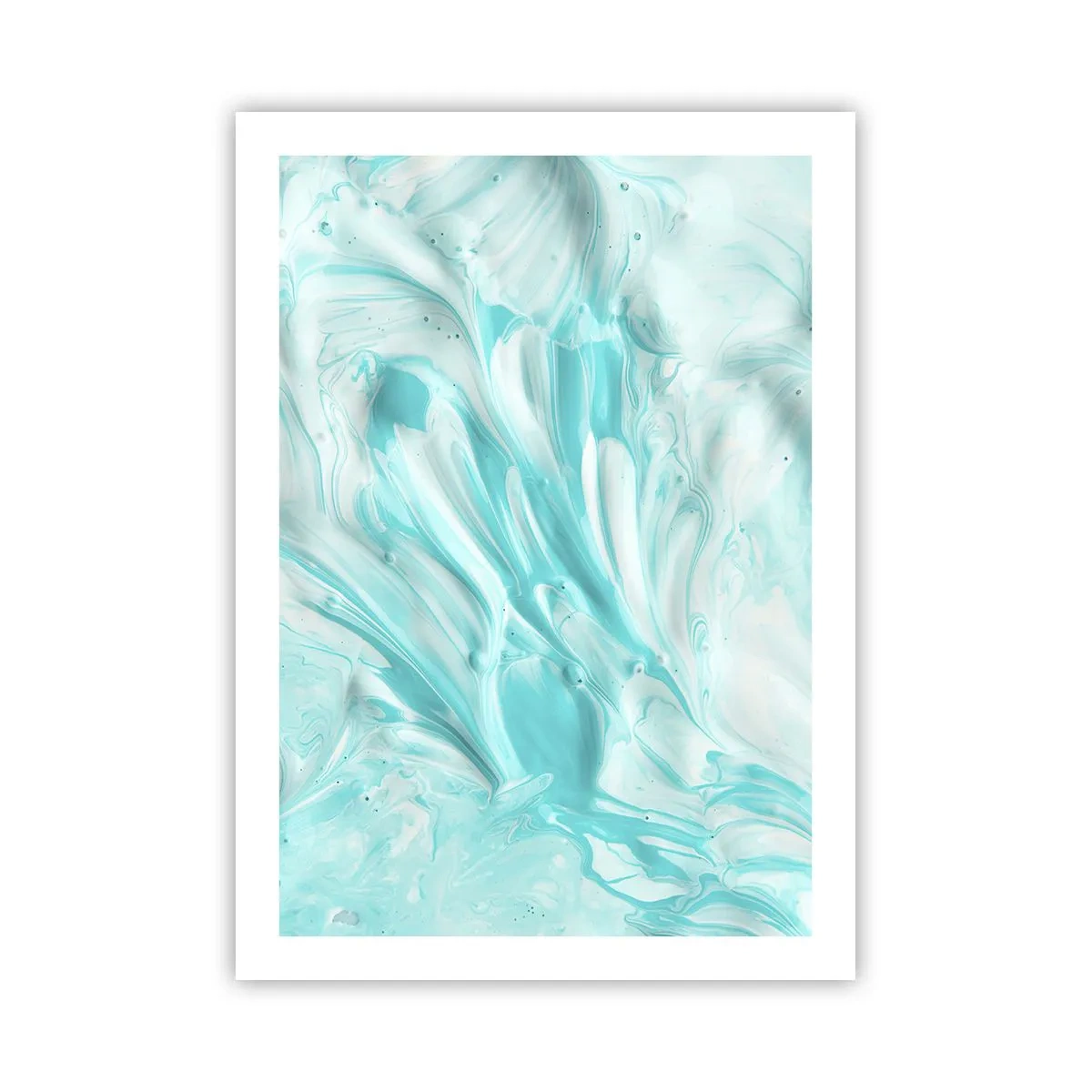 Plakat - Turkusowy abstrakcyjny wzór - 50x70cm - Na zawsze razem - Nowoczesna dekoracja ścienna do salonu, kuchni i sypialni ARTTOR