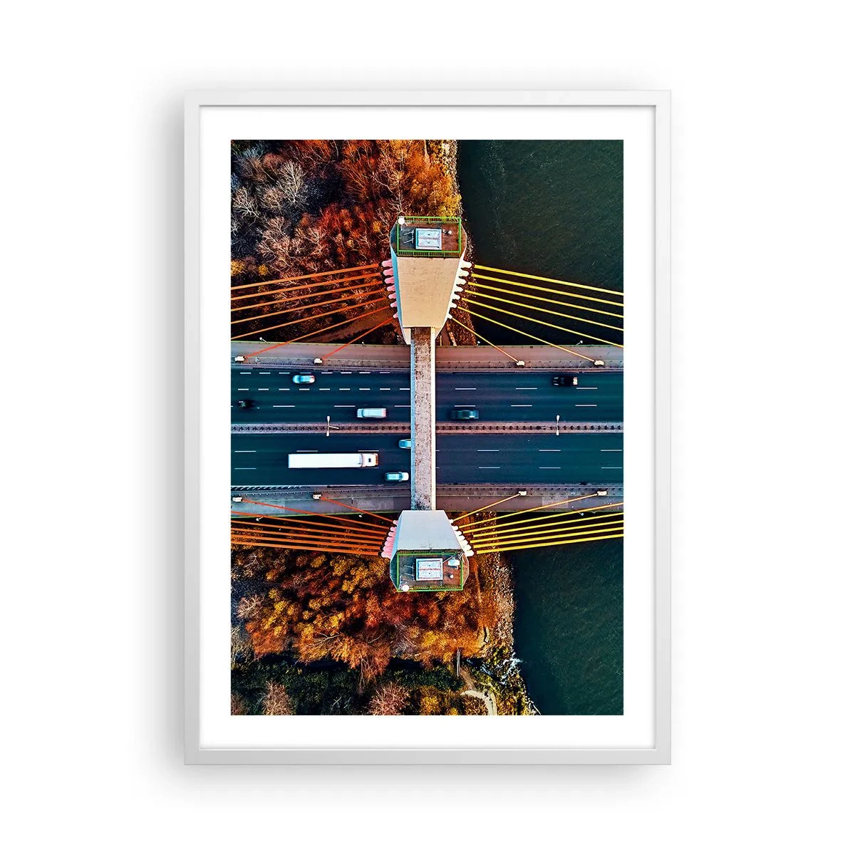 Plakat w białej ramie - ZA wodami, za lasami - 50x70 cm