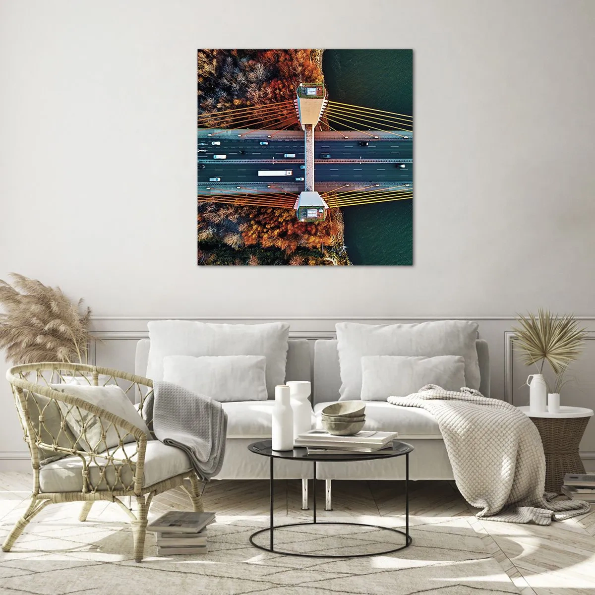 Obraz na szkle - ZA wodami, za lasami - 70x70 cm