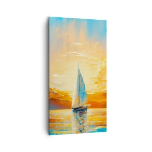 Obraz na płótnie - Żegluga w złocie - 55x100 cm