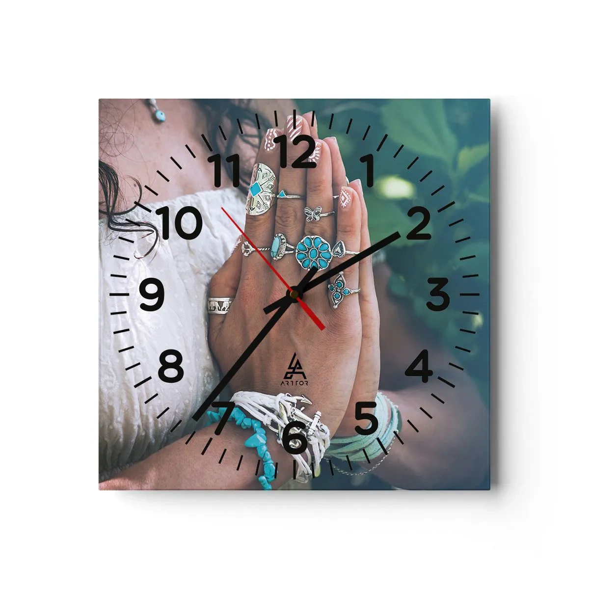 Zegar ścienny - Witaj w centrum bytu - 40x40 cm