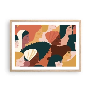 Plakat w ramie jasny dąb - Tylko kobiecość - 70x50 cm
