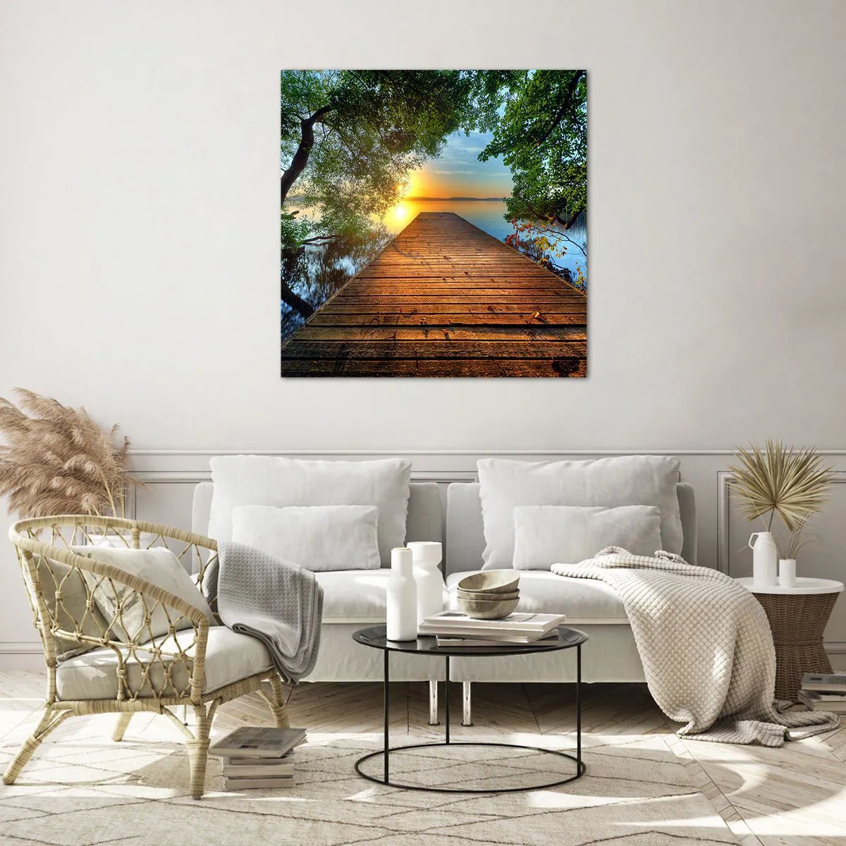 Obraz na szkle - Nie śpiesz się, usiądź - 70x70 cm