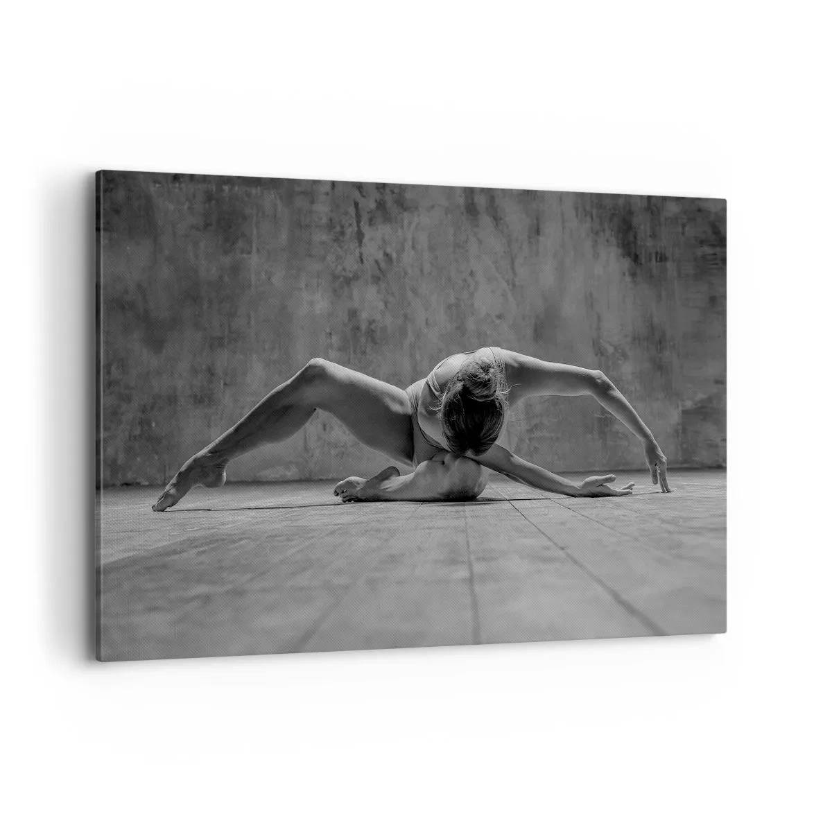 Obraz na płótnie - Tancerka w artystycznej pozie - 120x80cm - Symetria odnaleziona - Nowoczesna dekoracja ścienna do salonu, kuchni i sypialni ARTTOR