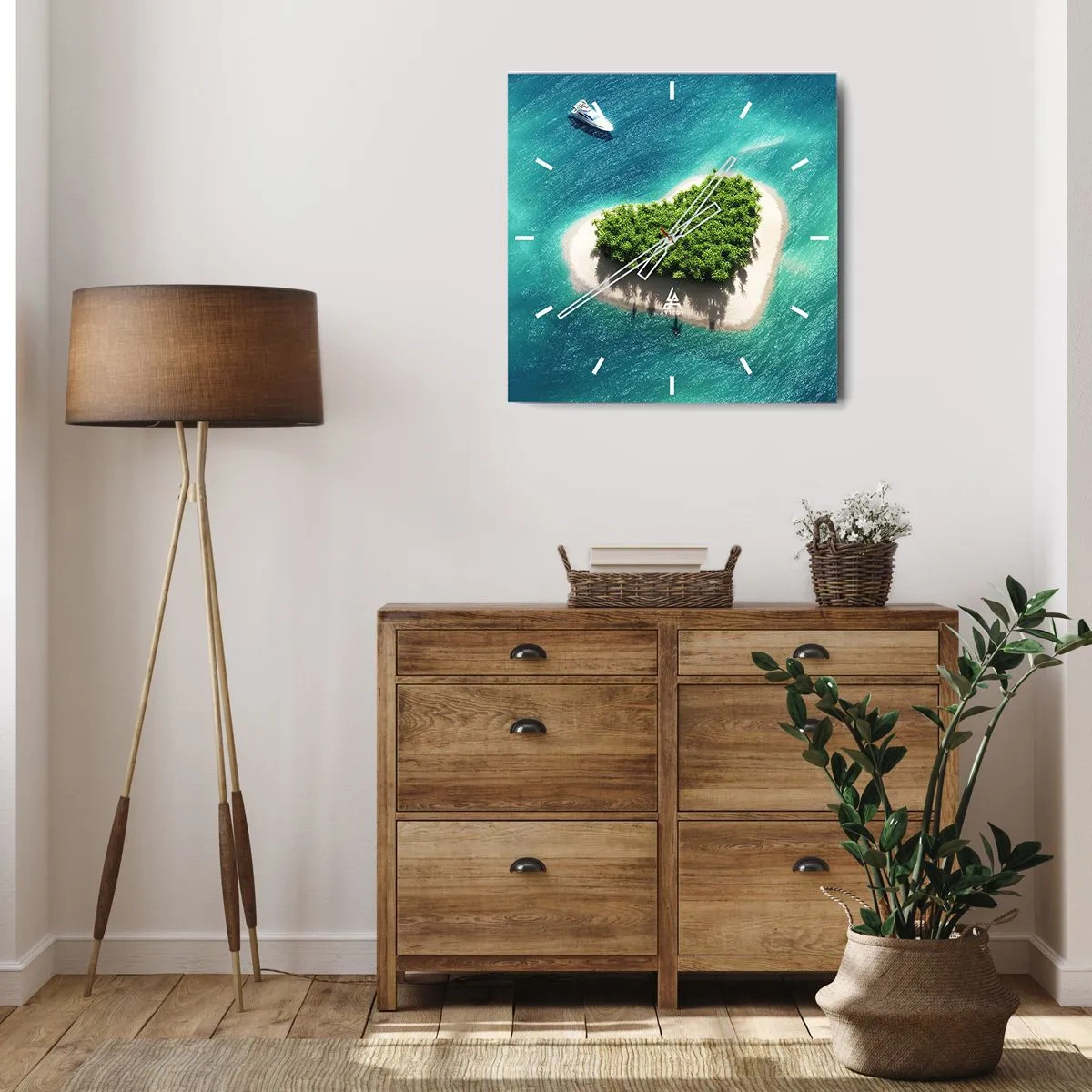 Zegar ścienny - Kocham lato - 40x40 cm