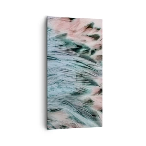 Obraz na płótnie - Szafirowo-różowy puch - 55x100 cm
