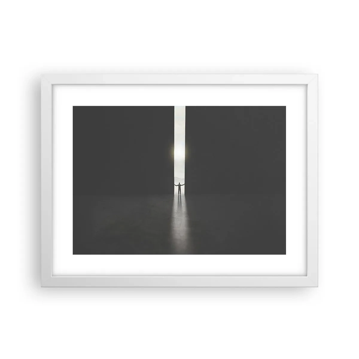 Plakat w białej ramie - Krok do jasnej przyszłości - 40x30 cm