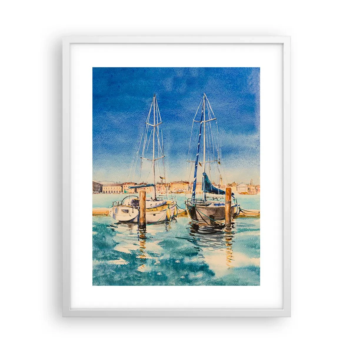 Plakat w białej ramie - Słoneczna laguna - 40x50 cm