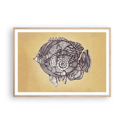 Plakat w ramie jasny dąb - Z oceanu ornamentów - 100x70 cm
