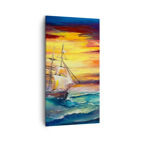 Obraz na płótnie - Dzielnie pod fale - 55x100 cm