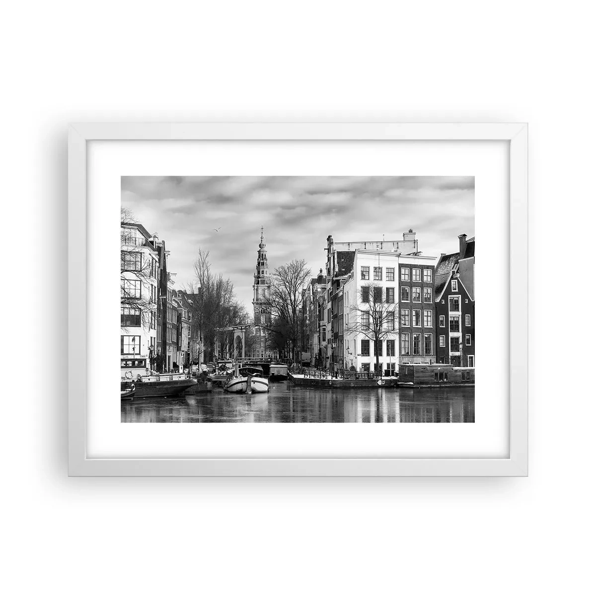 Plakat w białej ramie - Amsterdamskie klimaty - 40x30 cm