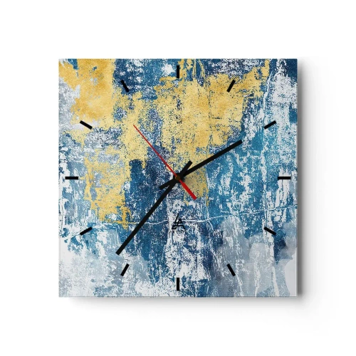 Zegar ścienny - Abstrakcja pełna pogody - 40x40 cm