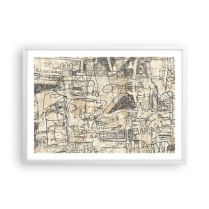 Plakat w białej ramie - Czeka na rozszyfrowanie - 70x50 cm