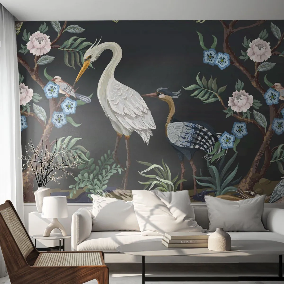 Fototapeta Premium Canvas - Ptasia parada - Zwierzęta, Kwiaty, Ptak - 150x105 cm