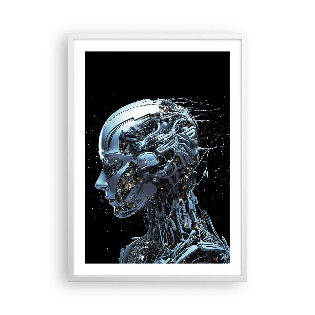Plakat w białej ramie - Technologia jest kobietą - 50x70 cm