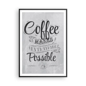 Plakat w czarnej ramie - Jak tu nie kochać kawy - 70x100 cm