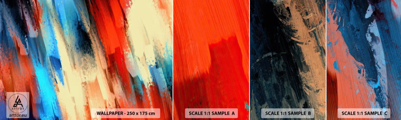 Fototapeta Próbka Samoprzylepna Deluxe Sticker - Kaskada barw - Abstrakcja, Sztuka, Nowoczesny Wzór - 100x30 cm