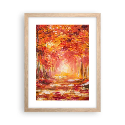 Plakat w ramie jasny dąb - Miedziany las - 30x40 cm