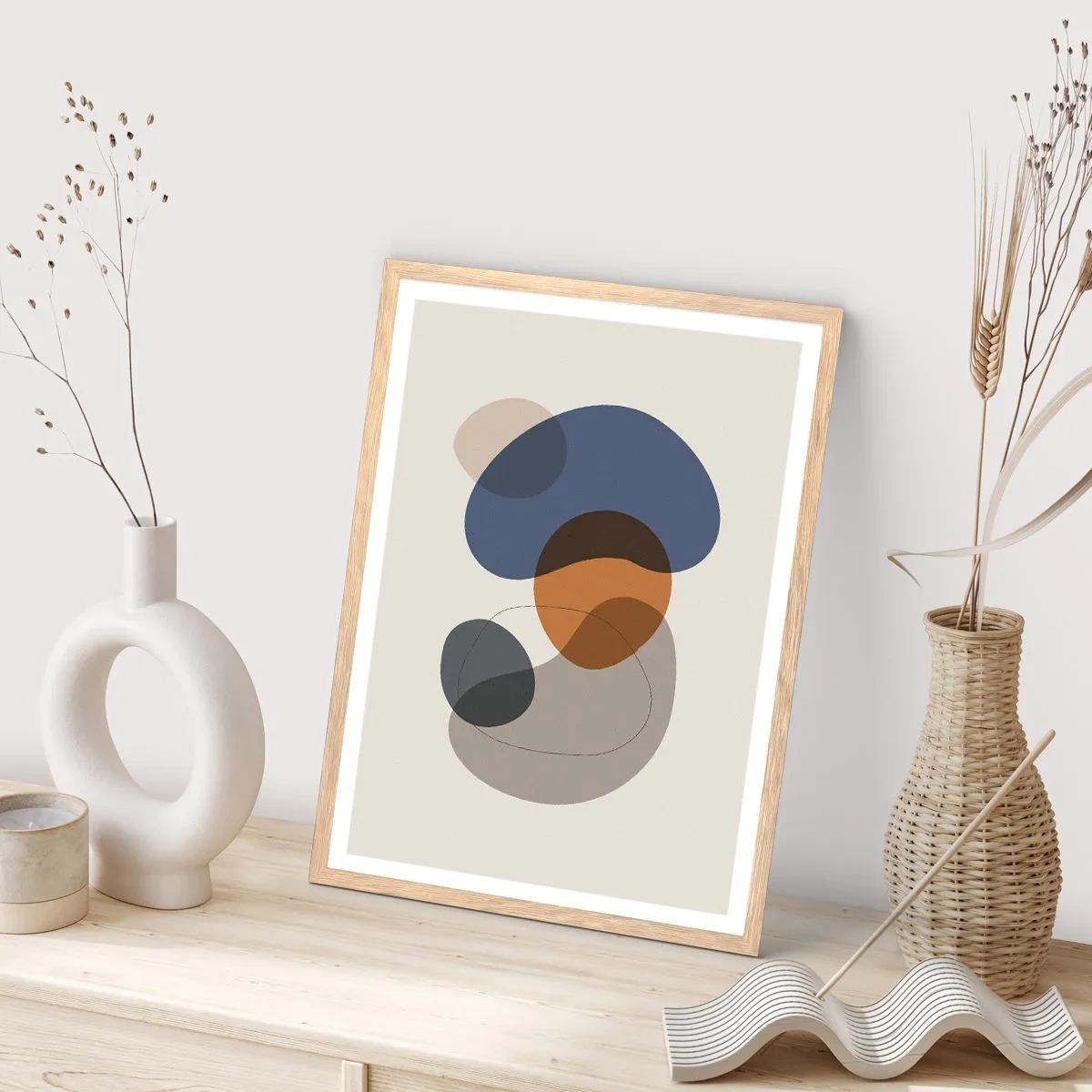 Plakat w ramie jasny dąb - Krople barw - 30x40 cm