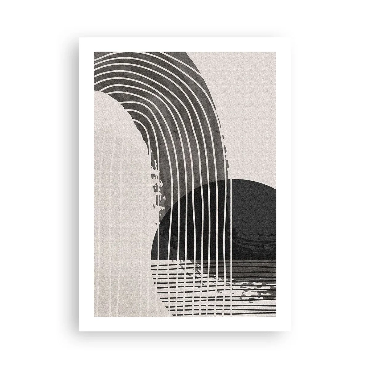 Plakat - Minimalistyczna abstrakcja w czerni i bieli - 50x70cm - Tam i z powrotem - Nowoczesna dekoracja ścienna do salonu, kuchni i sypialni ARTTOR