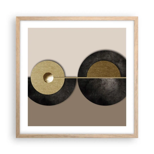 Plakat w ramie jasny dąb - Wariacje wokół koła - 50x50 cm