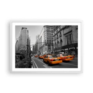 Plakat w białej ramie - Słońca wielkiego miasta - 70x50 cm