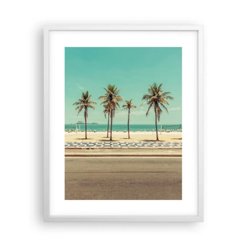 Plakat w białej ramie - Na straży plaży - 40x50 cm